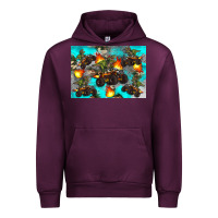 Mauve Wine Dinosaur monster truck Urban Hoodie - Artiststas