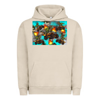 Pigment French Oak Dinosaur monster truck Urban Hoodie - Artiststas