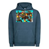 Pigment Midnight Navy Dinosaur monster truck Urban Hoodie - Artiststas