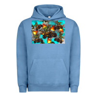 Pigment Pebble Blue Dinosaur monster truck Urban Hoodie - Artiststas