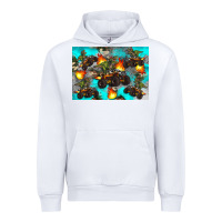 White Dinosaur monster truck Urban Hoodie - Artiststas