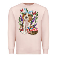 Pale Pink Easter Beagle Premium Sweatshirt - RanaPortraitStore