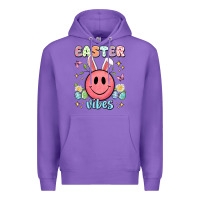 Purple easter vibes smiley face Premium Hoodie - Artiststas
