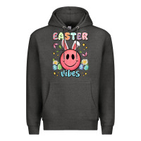 Charcoal Heather easter vibes smiley face Premium Hoodie - Artiststas