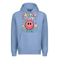 Colony Blue easter vibes smiley face Premium Hoodie - Artiststas