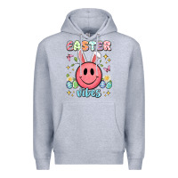 Heather Grey easter vibes smiley face Premium Hoodie - Artiststas