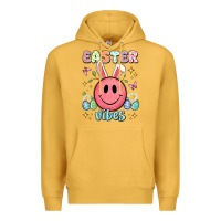 Mustard easter vibes smiley face Premium Hoodie - Artiststas