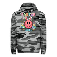 Slate Camo easter vibes smiley face Premium Hoodie - Artiststas