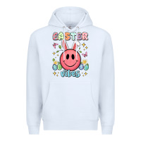 White easter vibes smiley face Premium Hoodie - Artiststas