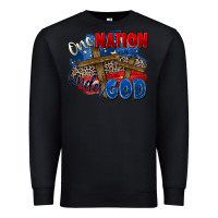 Black one nation under god Premium Sweatshirt - Zillion Design Studio