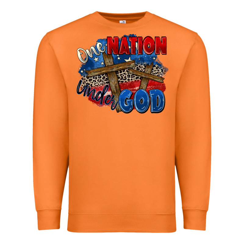 One Nation Under God Premium Sweatshirt by Zillion Design Studio | Teevron