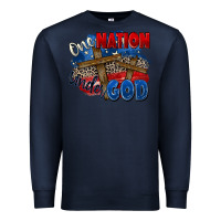 Navy one nation under god Premium Sweatshirt - Zillion Design Studio
