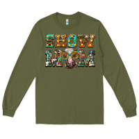 Army Green show mom brown calf eye glasses Long Sleeve Tee - BarkalooDesign