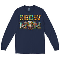 Navy show mom brown calf eye glasses Long Sleeve Tee - BarkalooDesign