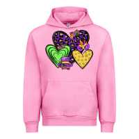 Fuchsia Pink hearts mardi gras Urban Hoodie - JahusDesignShop