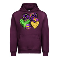 Mauve Wine hearts mardi gras Urban Hoodie - JahusDesignShop