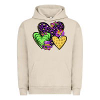 Pigment French Oak hearts mardi gras Urban Hoodie - JahusDesignShop