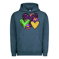 Pigment Midnight Navy hearts mardi gras Urban Hoodie - JahusDesignShop