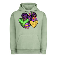Pigment Oil Green hearts mardi gras Urban Hoodie - JahusDesignShop