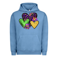 Pigment Pebble Blue hearts mardi gras Urban Hoodie - JahusDesignShop