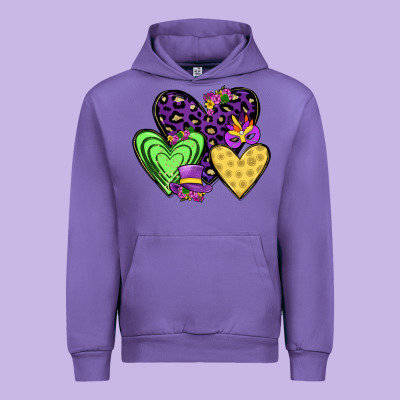 Hearts Mardi Gras Urban Hoodie Designed By Jahusdesignshop