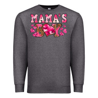 Charcoal Heather valentines day mamas boy Premium Sweatshirt - texasbilliewilder