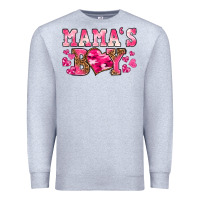 Heather Grey valentines day mamas boy Premium Sweatshirt - texasbilliewilder