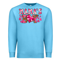 Ocean Blue valentines day mamas boy Premium Sweatshirt - texasbilliewilder