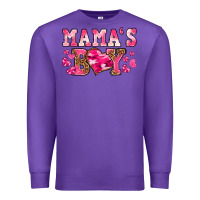 Purple valentines day mamas boy Premium Sweatshirt - texasbilliewilder
