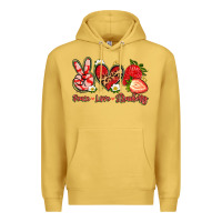Antique Gold peace love strawberry Premium Hoodie - Artiststas