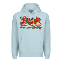 Blue Mist peace love strawberry Premium Hoodie - Artiststas