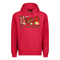 Cardinal peace love strawberry Premium Hoodie - Artiststas