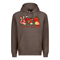 Coffee peace love strawberry Premium Hoodie - Artiststas