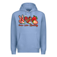 Colony Blue peace love strawberry Premium Hoodie - Artiststas