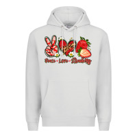 Dove Grey peace love strawberry Premium Hoodie - Artiststas