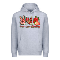 Heather Grey peace love strawberry Premium Hoodie - Artiststas