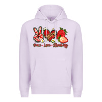 Lilac peace love strawberry Premium Hoodie - Artiststas