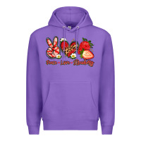 Purple peace love strawberry Premium Hoodie - Artiststas