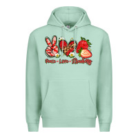 Seafoam peace love strawberry Premium Hoodie - Artiststas