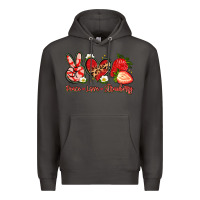 Smoke peace love strawberry Premium Hoodie - Artiststas
