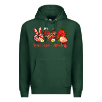 Sports Green peace love strawberry Premium Hoodie - Artiststas