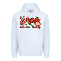 White peace love strawberry Premium Hoodie - Artiststas