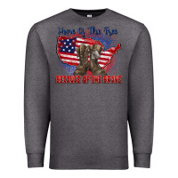Charcoal Heather home of the free because of the brave Premium Sweatshirt - Zillion Design Studio