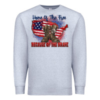 Heather Grey home of the free because of the brave Premium Sweatshirt - Zillion Design Studio