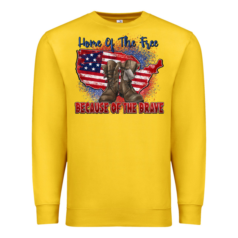 Home Of The Free Because Of The Brave Premium Sweatshirt by Zillion Design Studio | Teevron