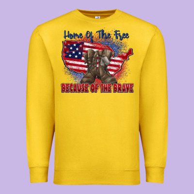 Home Of The Free Because Of The Brave Premium Sweatshirt Designed By Zillion Design Studio
