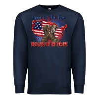 Navy home of the free because of the brave Premium Sweatshirt - Zillion Design Studio