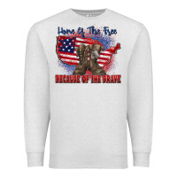 Oatmeal Heather home of the free because of the brave Premium Sweatshirt - Zillion Design Studio