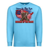 Ocean Blue home of the free because of the brave Premium Sweatshirt - Zillion Design Studio