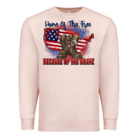 Pale Pink home of the free because of the brave Premium Sweatshirt - Zillion Design Studio
